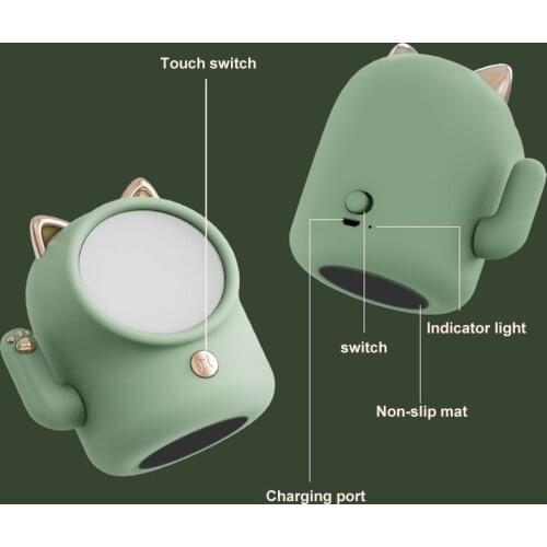 Table Lamps For The Bedroom LED Bedside Lamp Multifunction Lighting Lucky Cat Night Lights Stepless Touch Rechargeable