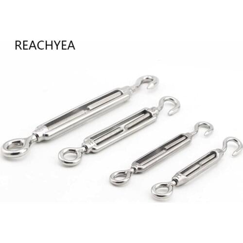 316 Stainless Steel M4 M5 M6 M8 M10 Hook Eye Wire Rope Tensioner Marine Turnbuckles Hardware
