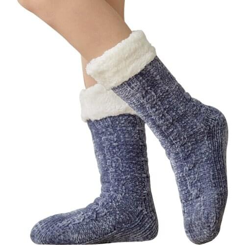 SunNY Everest Socks Women Non-slip Winter Adult Home Indoor Warm Floor Socks Plush Thick Socks Free Size 35-42