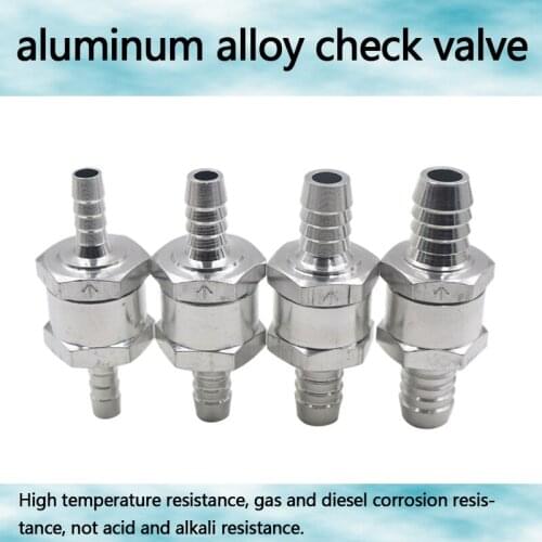 Aluminum alloy check valve 6/8/10/ 12/14/16mm 6 Size Valves Aluminium Alloy Fuel Non Return Check Valve One Way Fit Carburettor