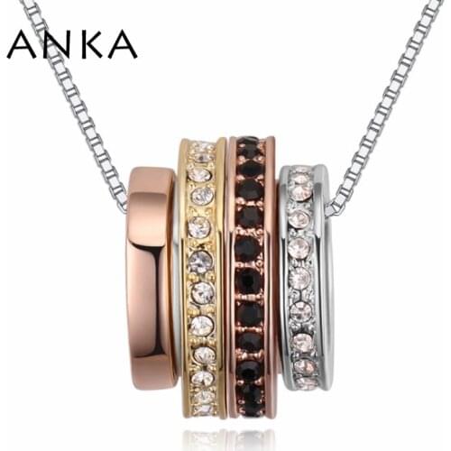 ANKA brand novelty round circle rolling pendants necklaces womens jewelry designer romantic necklace jewelery #123969