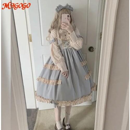 MAGOGO Japanese Style Kawaii Lolita Dress For Girl Vintage Gothic Soft Sisters Princess Halloween Costume New Dress