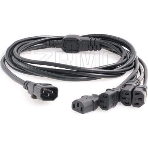 UPS PDU Server Y Splitter Power Cord IEC320 C14 to 4 x C13 10A 250V Extension Cable 1.8m
