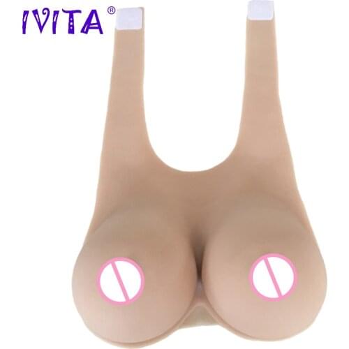 IVITA 3600g Realistic Silicone Breast Forms Fake Boobs For Crossdresser Transgender Shemale Drag Queen Enhancer Sexy Cosplay