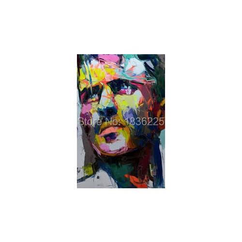 Hand Painted Modern Abstract Decorative Portrait Oil Painting Cool Man Face Art Canvas Set Beautiful Wall Painting