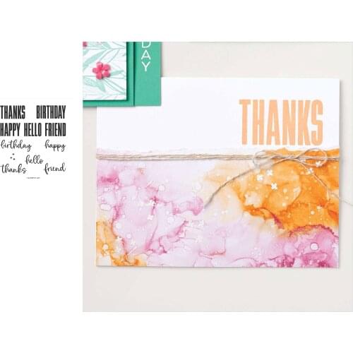 Thank You Happy Birthday Friend Cutting Dies and Stamps Scrapbook Dariy Decoration Stencil Embossing Template Diy Greeting Card