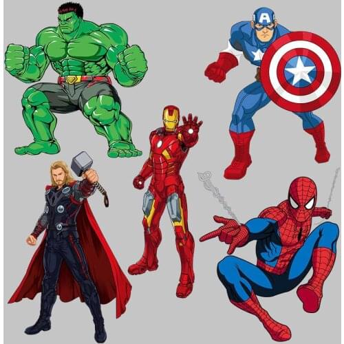 Spiderman Iron man Ironing Patches Disney Hot Transfers Clothing Patch Cartoon DIY Sewing Clothes Bag Decration Sticker Gifts