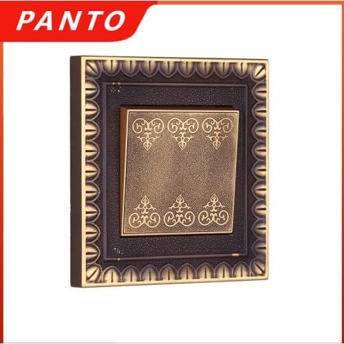PANTO Universal Luxury Switch EU Design Bronze Decorative Wall Switch Villa Power Switch Hand-polished Metal