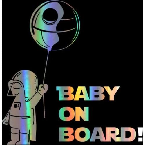 WaveHands 3D car styling Sticker 14*14cm New BABY ON BOARD Car Sticker Funny Car Vinyl Body Window Car Decal Cool Boy Sticker