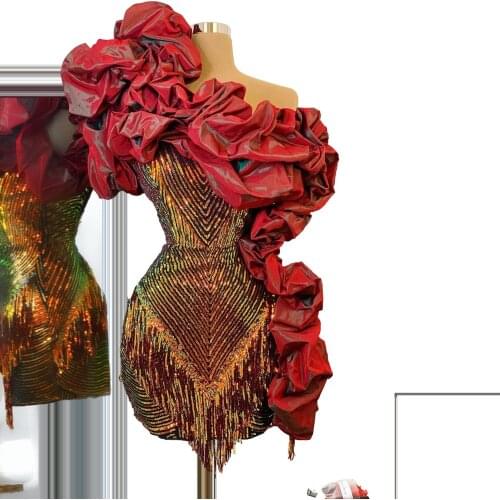 One Shoulder Short Mini Prom Dresses robes de Tassels Ruffled Cocktail Dresses for Women Party Vestidos Formales