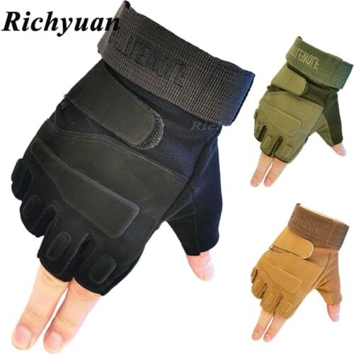 Hard Knuckles Fingerless Motorcycle Gloves Protective Gear Motocross Gloves Motorbike Scooter Moto Cycling Biker Racing Riding