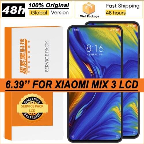 100% Original 6.39" AMOLED Display with frame for XiaoMi Mix 3 Mix3 LCD Touch Screen Digitizer Assembly Repair Parts