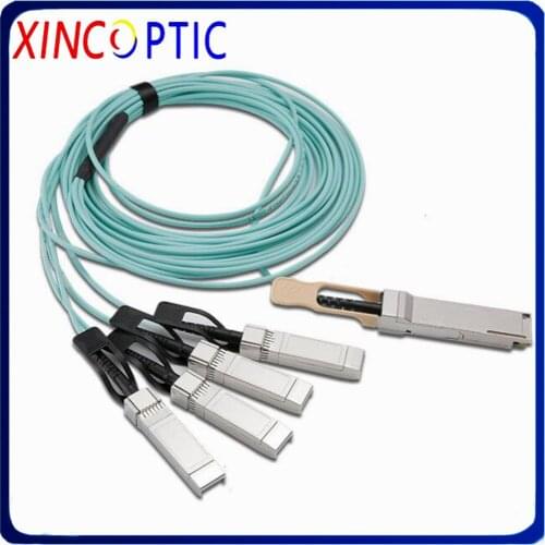 100G QSFP28 to 4*25G SFP28 AOC 3M Cable, 100Gbps QSFP28 to 4x25G SFP28 OM3 OM4 3 Meters SFP Module AOC Active Optic Fiber Cable