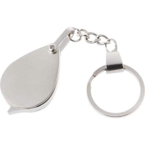 2021 New 10X Portable Metal Magnifier Reading Map Jewelry Folding Keychain Loupe Magnifying Glass Lens
