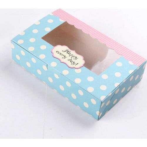 50pcs 21.5*13.5*5cm Vintage Packaging White cardboard Paper Wave window Box For Candy\Cake\Dessert \party Packing boxes