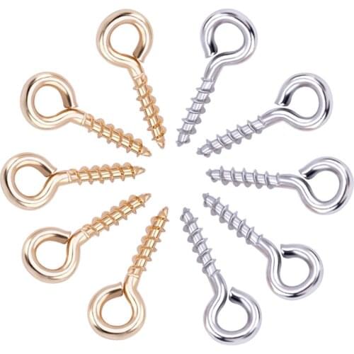 8mm10mm Stainless Steel Tiny Eye Pins Eyelets Screw Clasps Hook For Jewelry Making Findings DIY Handmade Accessories 100pcs/Box