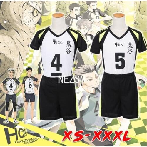 Anime Haikyuu!! Fukurodani Bokuto Koutarou Akaashi Keiji Uniform T-shirt Shorts Cosplay Costume Haikiyu Jersey Sportswear