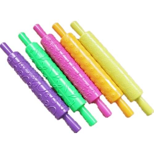 14 Styles Pastic Non-stick Fondant Cake Embossing Roller Sugarcraft Decorating Lace Rolling Pin DIY Kitchen Cooking Tool D794
