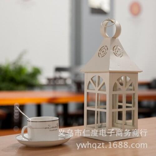 C Iron glass candlestick candlestick wedding lantern creative home accessories model room Decoration