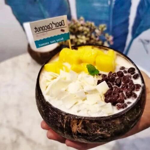 Coconut bowl ramen bol geschirr wooden tableware noodle shell bamboo en bois rice a nouilles cuenco madera snack lazy coco fruit