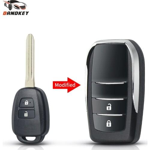 Dandkey 10pcs Car Key TOY43 Blade Modified Flip Remote Key Shell For TOYOTA RAV Camry Corolla RAV4 Prius 2012 - 2017 Fob Case