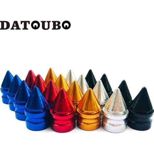 DATOUBO 500 pcs Aluminum colorful spike Car Tire Universal Valve Stem Cap Motorcycle Truck Bike Wheel Valve Cap Wholesale Gift