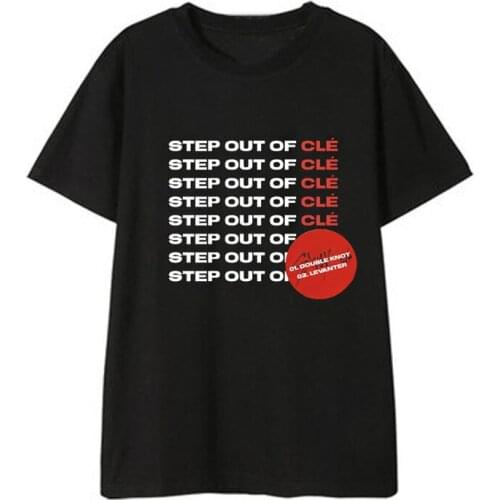 Kpop Straykids STEP OUT OF Cle Album Shirts Hip Hop Streetwear Harajuku K-pop Clothes Tshirt T Shirt Short Sleeve Tops T-shirt