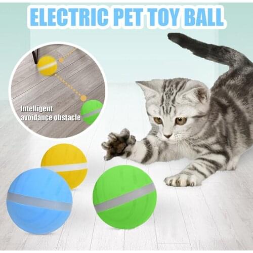 Pet Dog Cat Active Jump Ball USB Electric Pet Toy Ball LED Rolling Flash Ball Cat Automatic Roll Fun Interactive Toy Waterproof