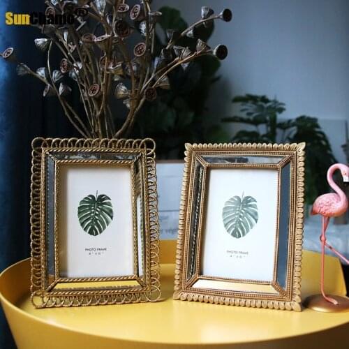 European Set Photo Frame Photo Frame European Beauty Simple Modern Creative Retro Bedroom Wall Wedding Photo 6 Inch Photo Frame