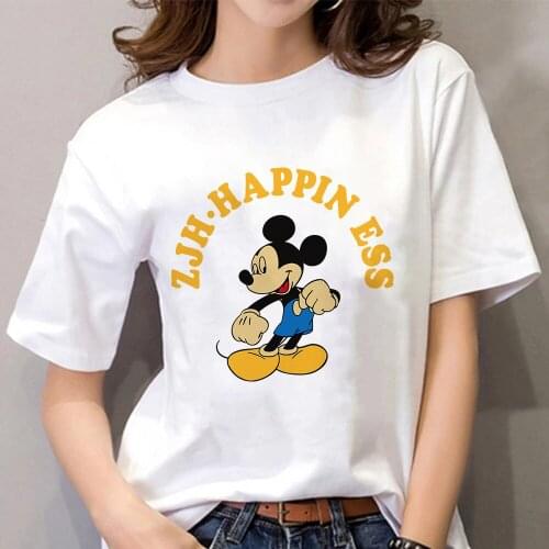Graphic Tshirts Disney Kawaii Clothes Anime Plus Size Women Clothing Summer Aesthetic Mickey Mouse Korean Fashion T Shirt