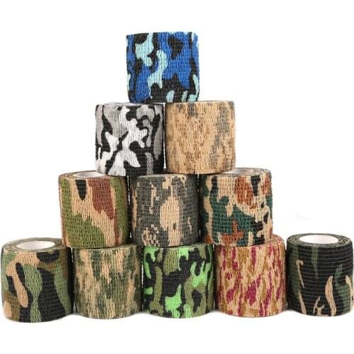5cmx4.5m Duct Tape Flexibility Camouflage Self-adhesive Elastic Bandage Outdoor Retractable Sport Protective Tape Wraps