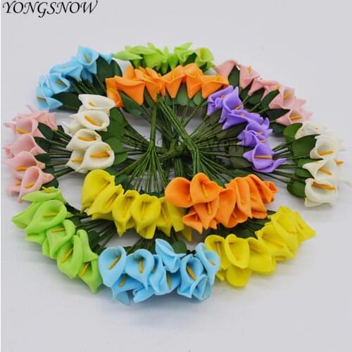 72Pcs Scrapbooking Calla Lily Home Decoration Pe Foam Artificial Flower Bouquet Wedding Party Diy Handmade Craft