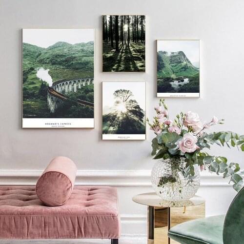 Cuadros Forest Posters and Prints Landscape Poster Scandinavian Wall Art Canvas Painting Modern Wall Pictures For Living Room