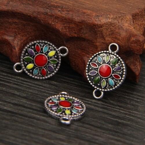 10pcs 23x18mm Sun Flower Drop Pendant Ring Single Side Pendant Jewelry Accessories