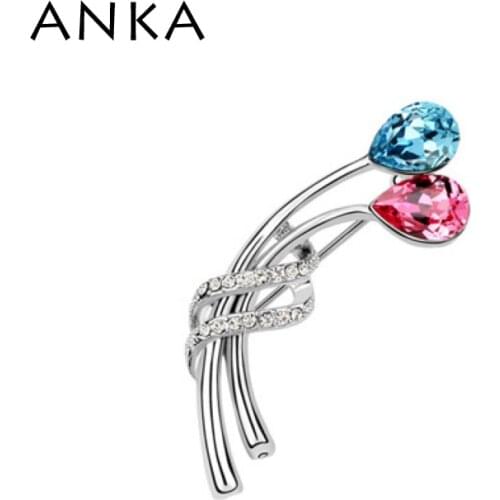 ANKA Hot Sale Multi Classic Women Crystal Brooches Wedding Dress Christmas Gift Main Stone Crystals from Austria #92399