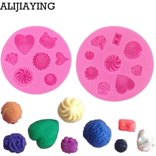 M0081 Love ice cream cake shape Cake Mould 3D Heart Silicone Mold Mousse Silikonowe Chocolate Moule Baking tools