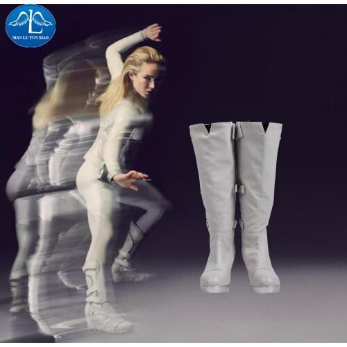 Manluyunxiao White Canary Costume High Boots Legends of Tomorrow Sara Lance Shoes Halloween Costumes for Women DC Superhero