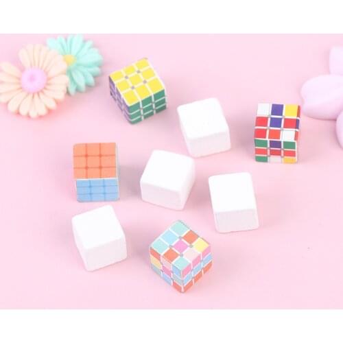 4pcs/set Miniature Puzzle Cube Game Toy 1:12 Dollhouse Mini Furniture Accessory