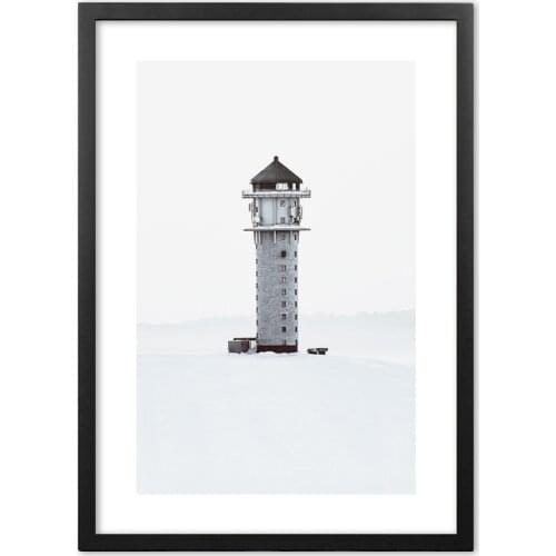 Nordic Modern Lighthouse In The Snow Wall Art Print Paper Painting Nordic Posters And Prints Wall Pictures For Living Room Decor