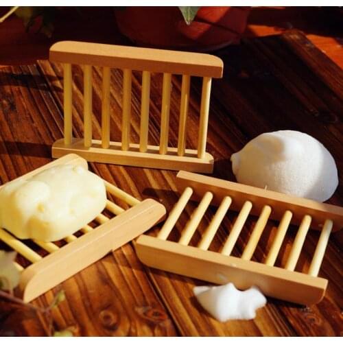 Natural Bamboo Wooden Soap Dish Wooden Soap Tray Holder Storage Soap Rack Plate Box for Bath Shower 200pcs SN210