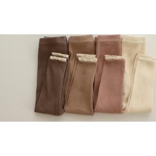 2021 new girls boys autumn cotton ribbed leggings pants cool soft kids leggings