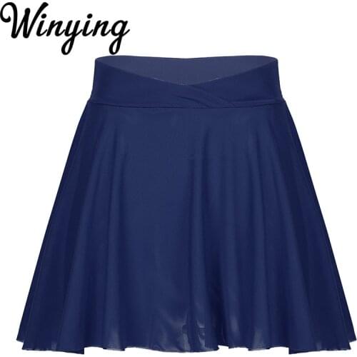 Adult Solid Color Gymnastics Ballet Miniskirts Mesh Dancewear Training Stretchy Tutu Skirt Women Girls Classical Dance Costume