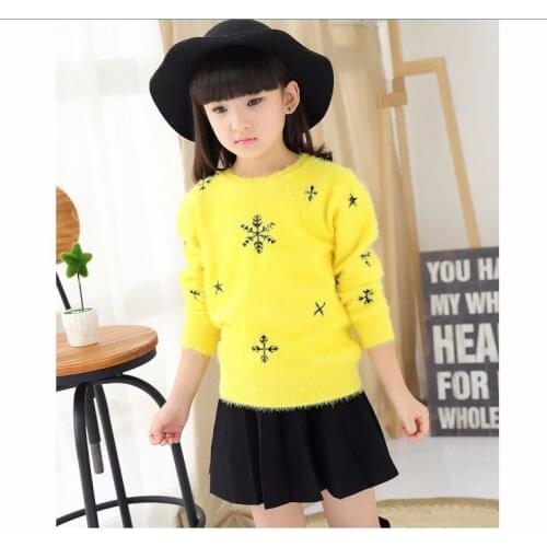 2021 Autumn Childrens Clothes Girls Sweaters Long Sleeve Cotton Baby Girls Knitted Pullover Sweater For Girl Kids Oneck Sweater