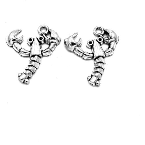 20pcs Lobster charms pendant 27x24mm antique silver ornament accessories jewelry making craft base material
