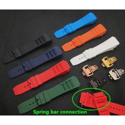 Top Brand quality Imported nature soft silicone rubber watchband watch band for mille strap for RM-011 strap for Richard 25mm
