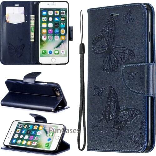 Luxury Simple Solid Color Case For iphone 8 7 Plus Card Slot Lanyard Phone Cover New FundasP06Z For iphone 8 7 Plus Leather Case