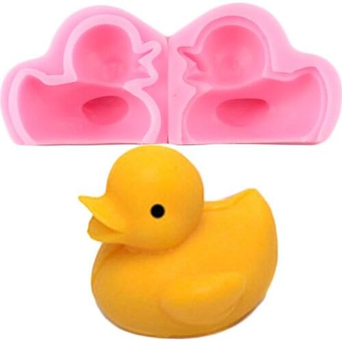3D Cartoon Duck Silicone Mold DIY Baby Birthday Fondant Cake Decorating Tools Candy Clay Chocolate Mould Soap Resin Molds