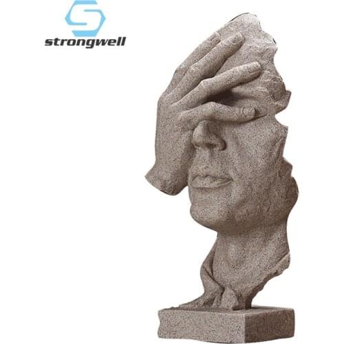 STRONGWELL MODERN ART RESIN DECOR THINKER STATUES FIGURINE HOME DECORATION ACCESSORIES SANDSTONE SCULPTURE HOME OFFICE DECOR