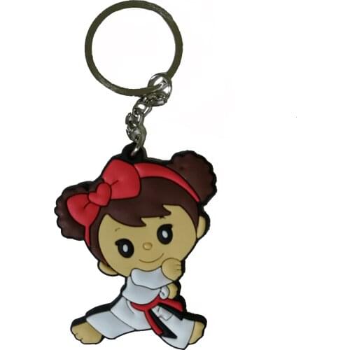TIMEOW D21-D34 Keychain Taekwondo Supplies Cartoon Sport Gifts Keepsake Pendant Key Button key Ring