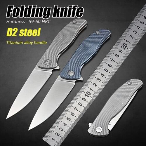 Utility Self Defense Weapons Outdoor Camping EDC Hand Tool Tactical Survival Hunting Pocket Folding Knife D2